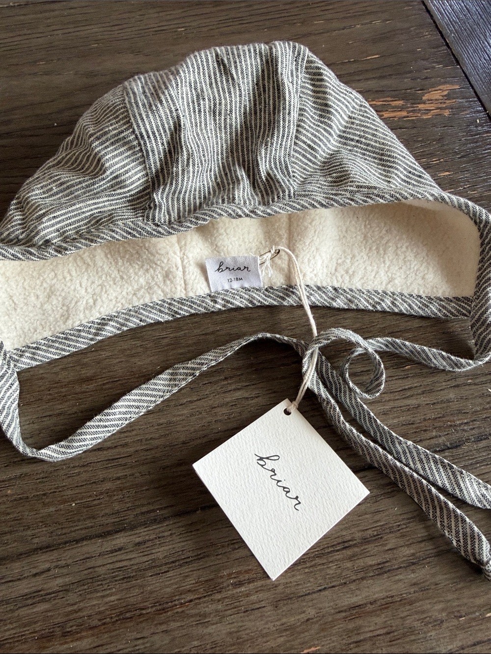 briar Hooded Striped Robe in Cream and Gray